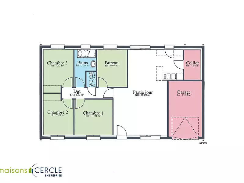 Maison neuve, 90 m² - Marcilly-lès-Buxy (71390)