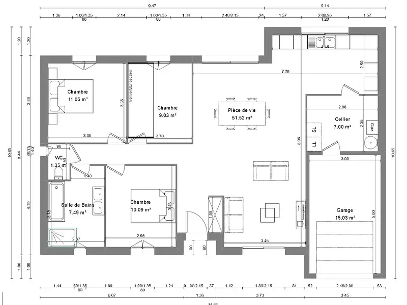 Maison neuve, 90 m² - Azay-le-Rideau (37190)