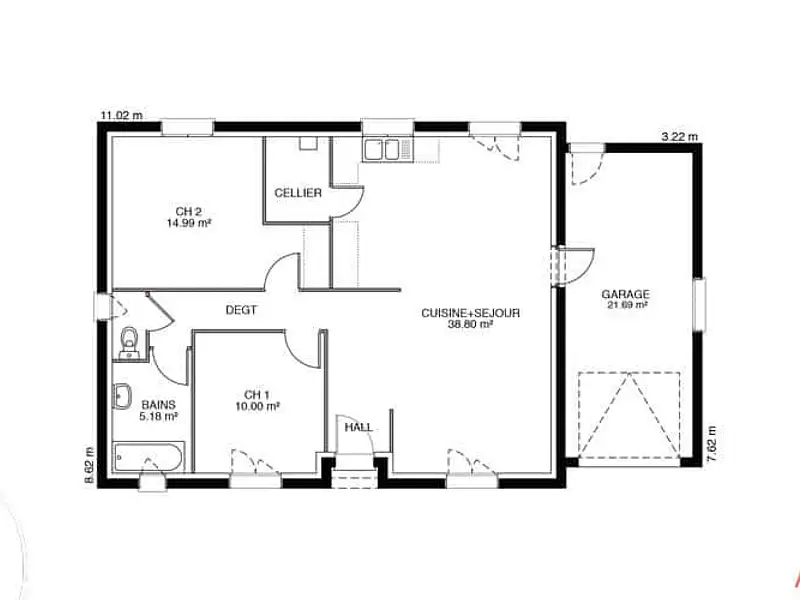 Maison neuve, 111 m² - Saint-Marcel (71380)