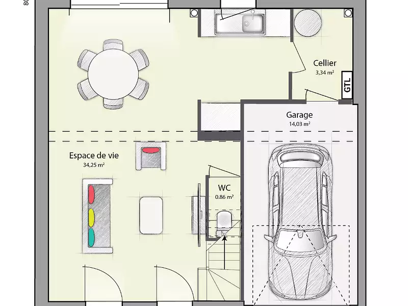 Maison neuve, 89 m² - Champmotteux (91150)