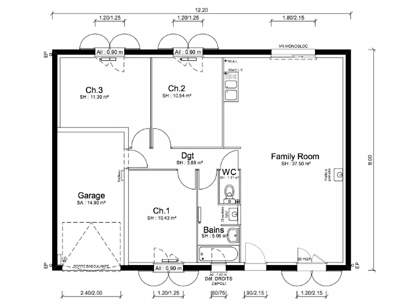 Maison neuve, 79 m² - Savas-Mépin (38440)