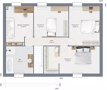 Maison neuve, 125 m²