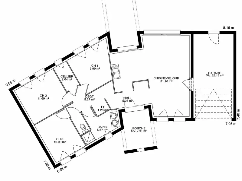 Maison neuve, 85 m² - Doué-la-Fontaine (49700)