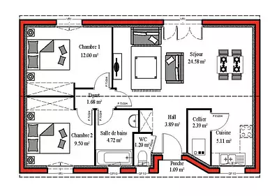 Maison neuve, 85 m²
