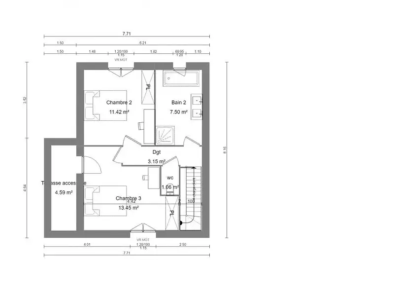 Maison neuve, 125 m² - Carpiquet (14650)