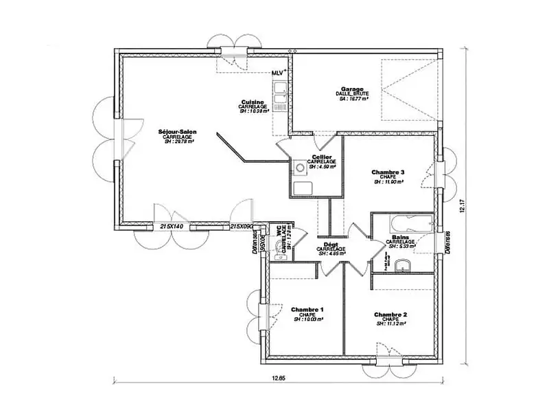 Maison neuve, 102 m² - Meillard (03500)