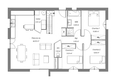 Maison neuve, 90 m²