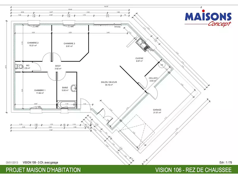 Maison neuve, 82 m² - Soulitré (72370)