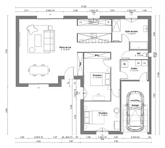 Maison neuve, 92,38 m²