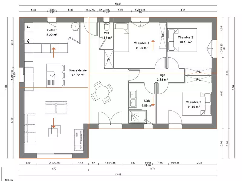 Maison neuve, 93 m² - Le Thoronet (83340)