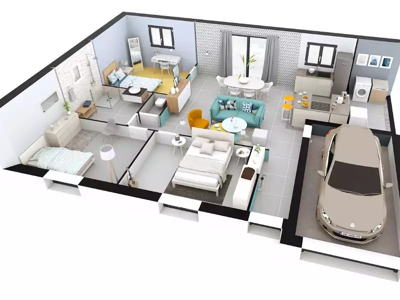 Maison neuve, 74 m² - Pont-de-l'Arche (27340)