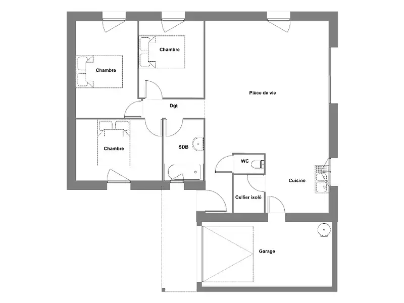 Maison neuve, 79 m² - Saint-Julien-de-Concelles (44450)