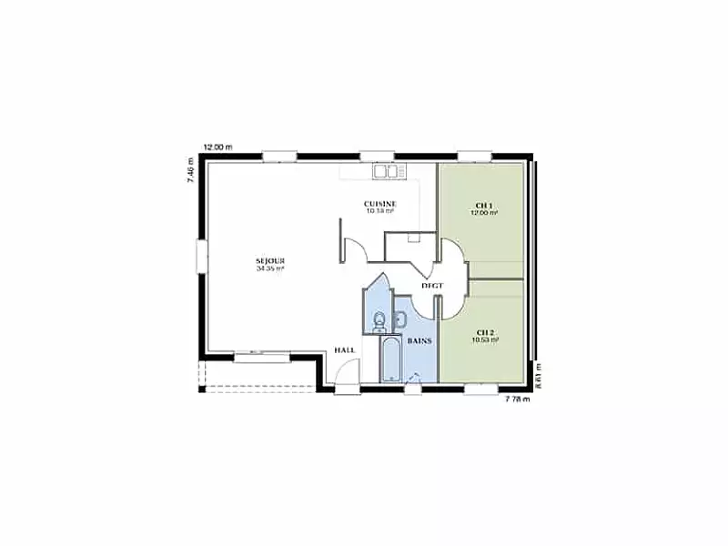 Maison neuve, 89 m² - Moulins-sur-Yèvre (18390)