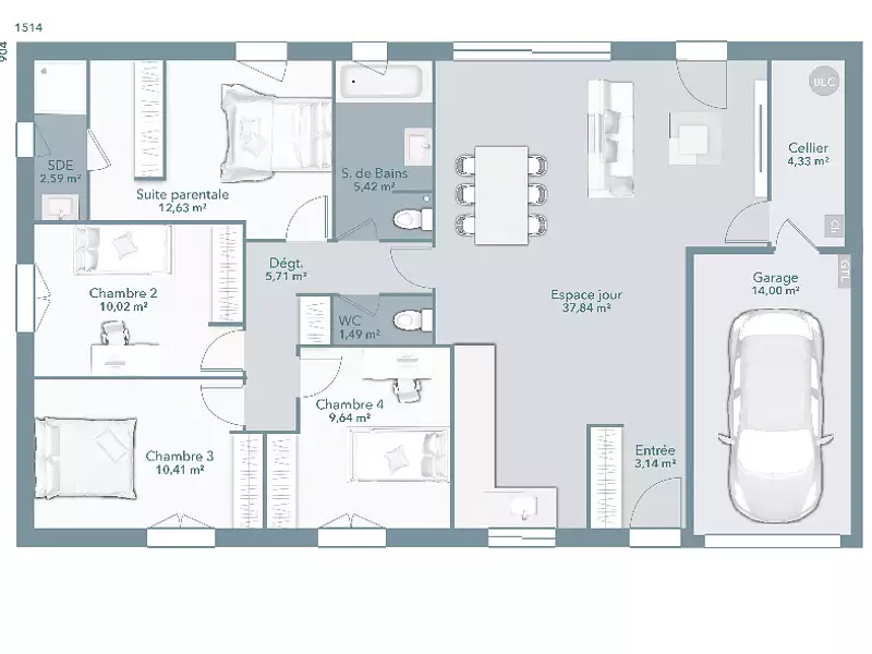 Maison neuve, 103 m² - Montaut (09700)