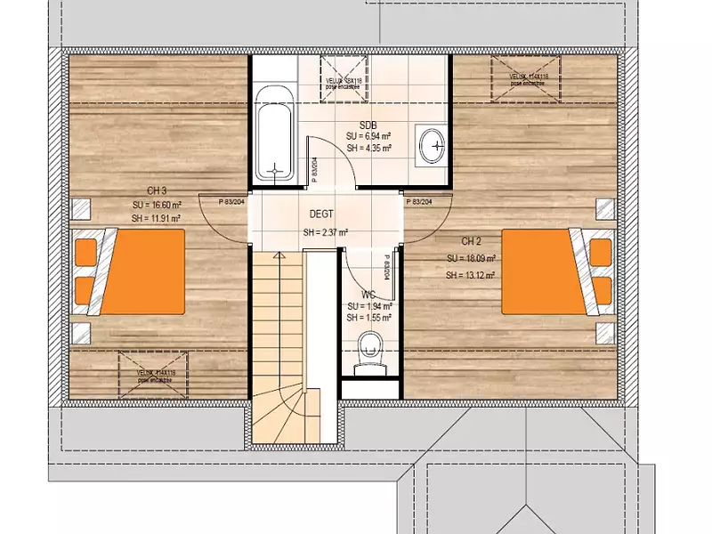 Maison neuve, 91 m² - Bellevigne-les-Châteaux (49260)
