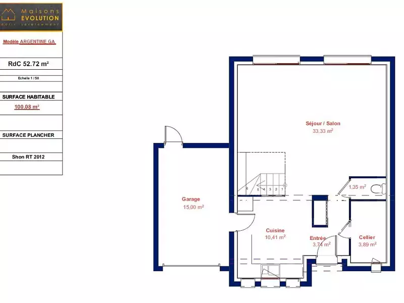 Maison neuve, 100 m² - Us (95450)
