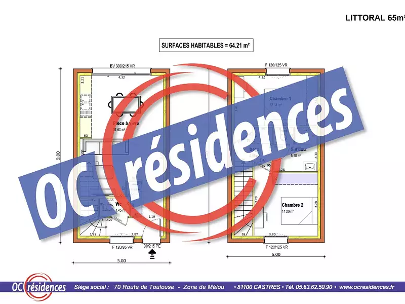 Maison neuve, 64 m² - Castelginest (31780)