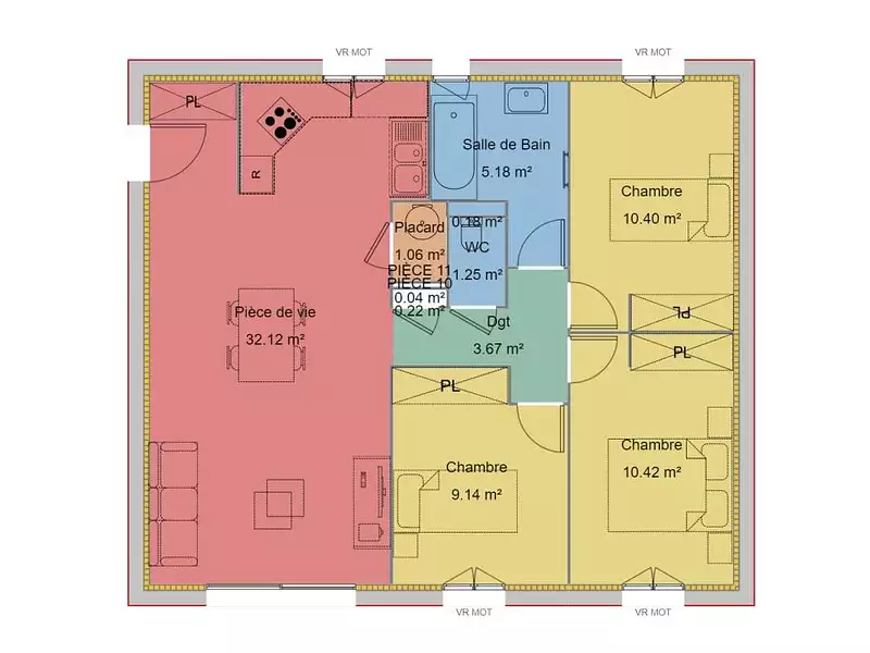 Maison neuve, 73 m² - Pierrelatte (26700)