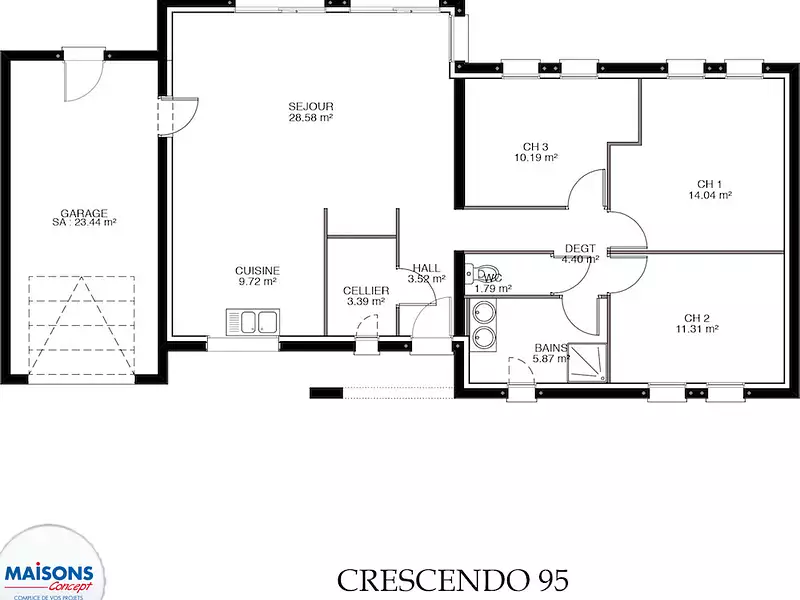 Maison neuve, 110 m² - Château-la-Vallière (37330)