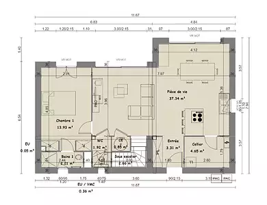 Maison neuve, 95 m²