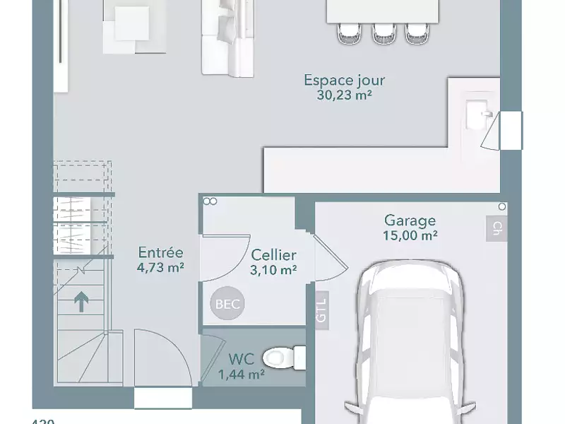 Maison neuve, 85 m² - Azas (31380)