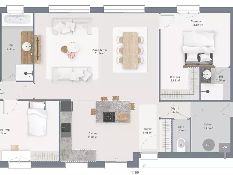 Maison neuve, 120 m² - Alincourt (08310)