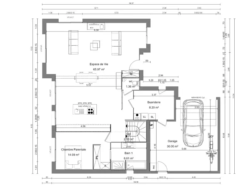 Maison neuve, 140 m² - Thue et Mue (14740)