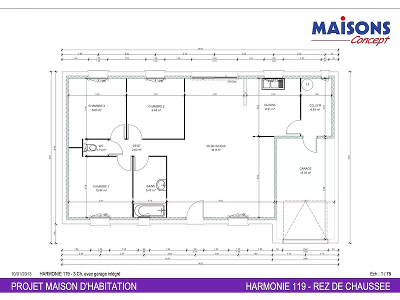 Maison neuve, 100 m² - Amboise (37400)