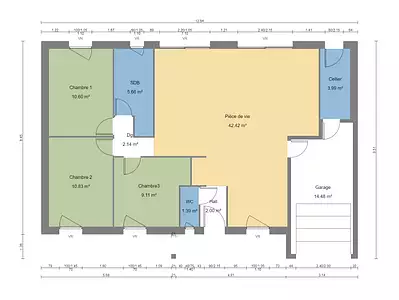 Maison neuve, 88,14 m²