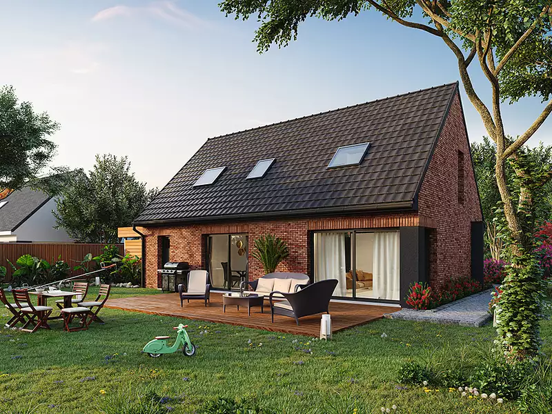 Maison neuve, 107,28 m² - Fontaine-Etoupefour (14790)