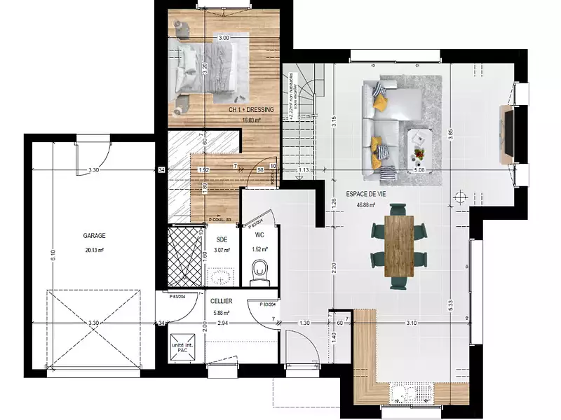 Maison neuve, 132 m² - Montreuil-sur-Maine (49220)