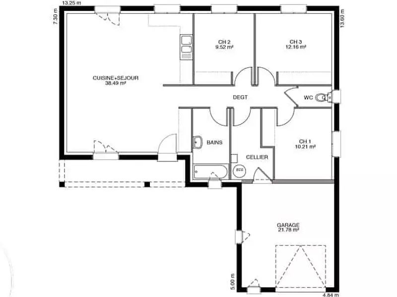 Maison neuve, 107 m² - Saint-Marcel (71380)