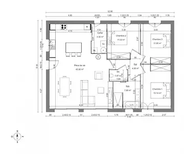 Maison neuve, 100 m²