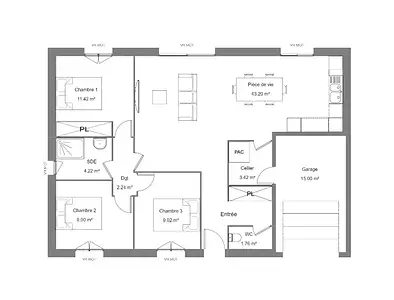 Maison neuve, 80 m²