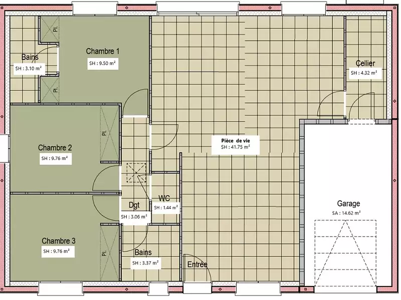 Maison neuve, 86 m² - La Guierche (72380)
