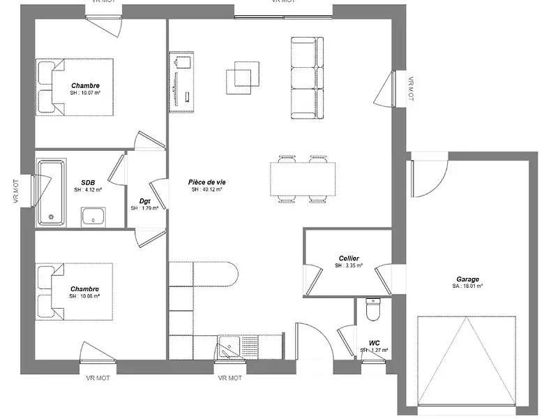 Maison neuve, 70 m² - Beaumont-Louestault (37360)