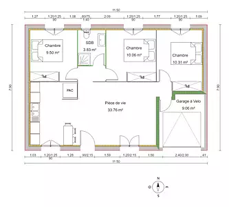 Maison neuve, 77,31 m²