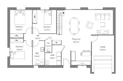 Maison neuve, 125 m²