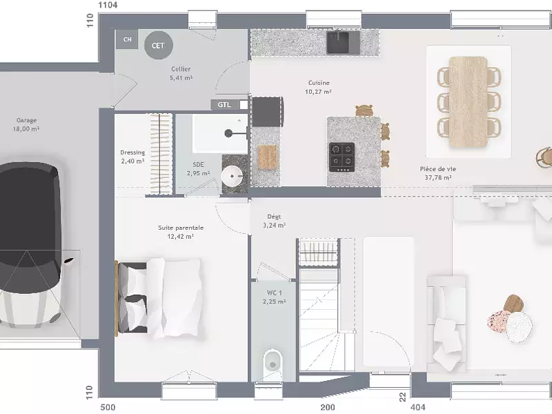 Maison neuve, 115 m² - Domont (95330)