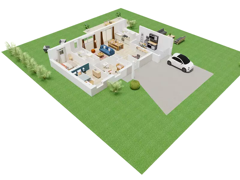 Maison neuve, 88,19 m² - Bracquetuit (76850)