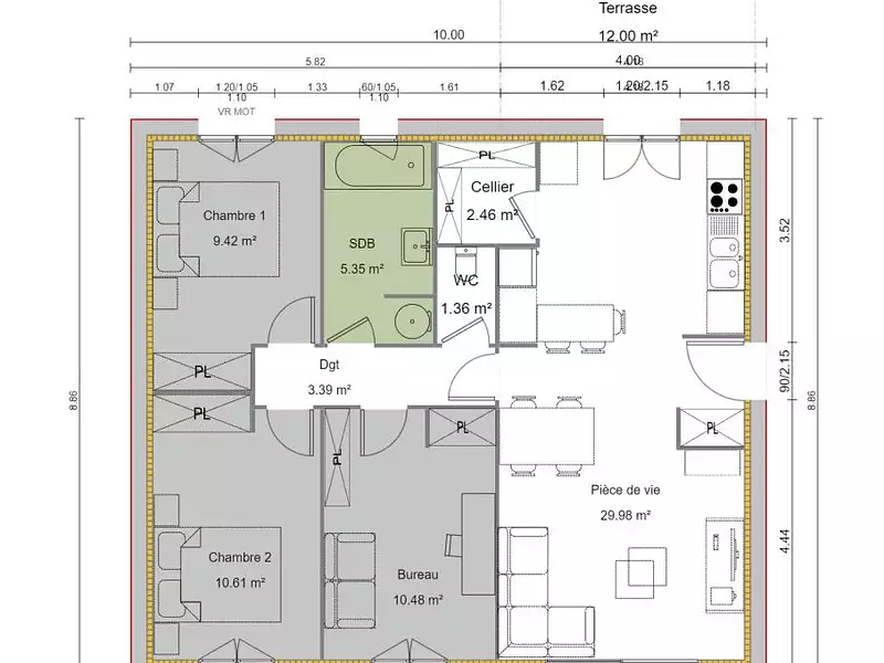 Maison neuve, 73 m² - Cépet (31620)