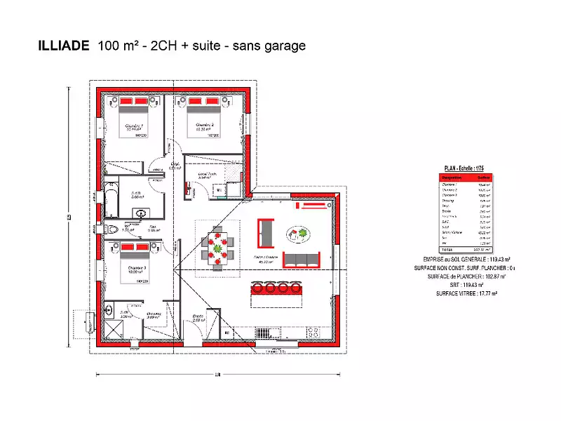 Maison neuve, 100 m² - Le Pian-sur-Garonne (33490)