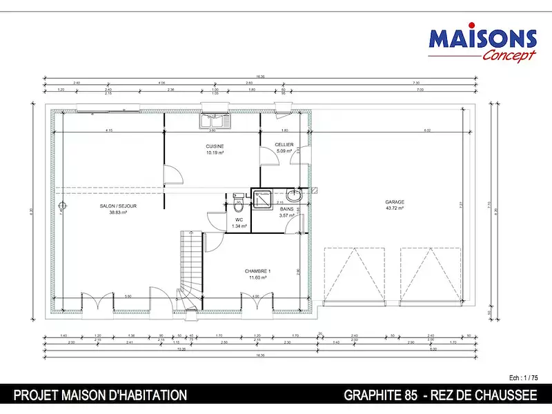 Maison neuve, 99 m² - Beaumont-en-Véron (37420)