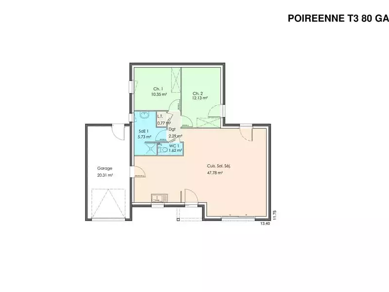 Maison neuve, 100 m² - Sainte-Gemme-la-Plaine (85400)