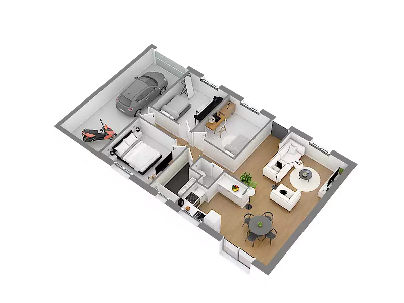 Maison neuve, 72,75 m² - Carpiquet (14650)