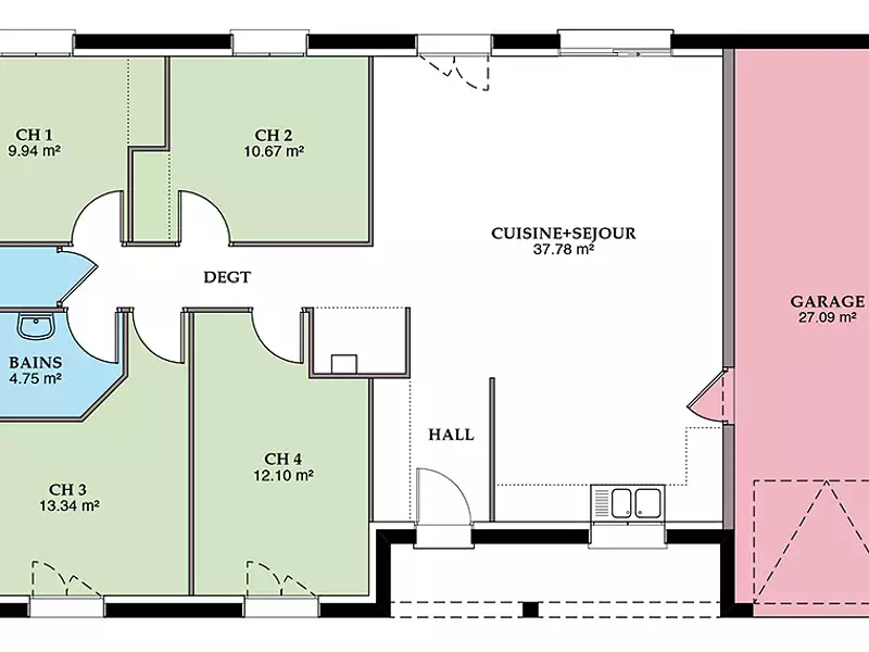 Maison neuve, 100 m² - Dun-sur-Auron (18130)