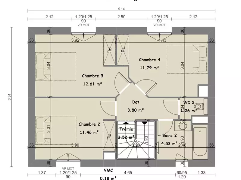 Maison neuve, 113 m² - Bagnols-en-Forêt (83600)