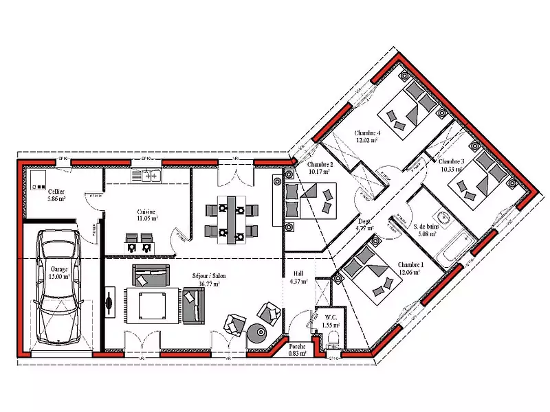 Maison neuve, 132 m² - Le Teich (33470)