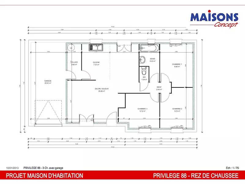 Maison neuve, 95 m² - Ardenay-sur-Mérize (72370)