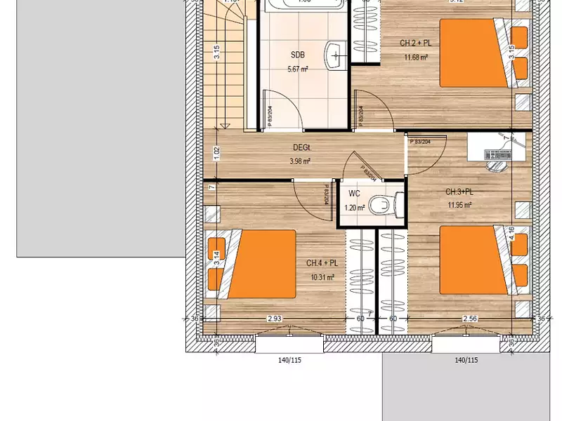 Maison neuve, 99 m² - La Membrolle-sur-Longuenée (49770)